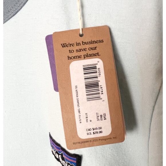 NWT Patagonia Organic Cotton T-Shirt Women’s Sz Medium Blue - Picture 3 of 6